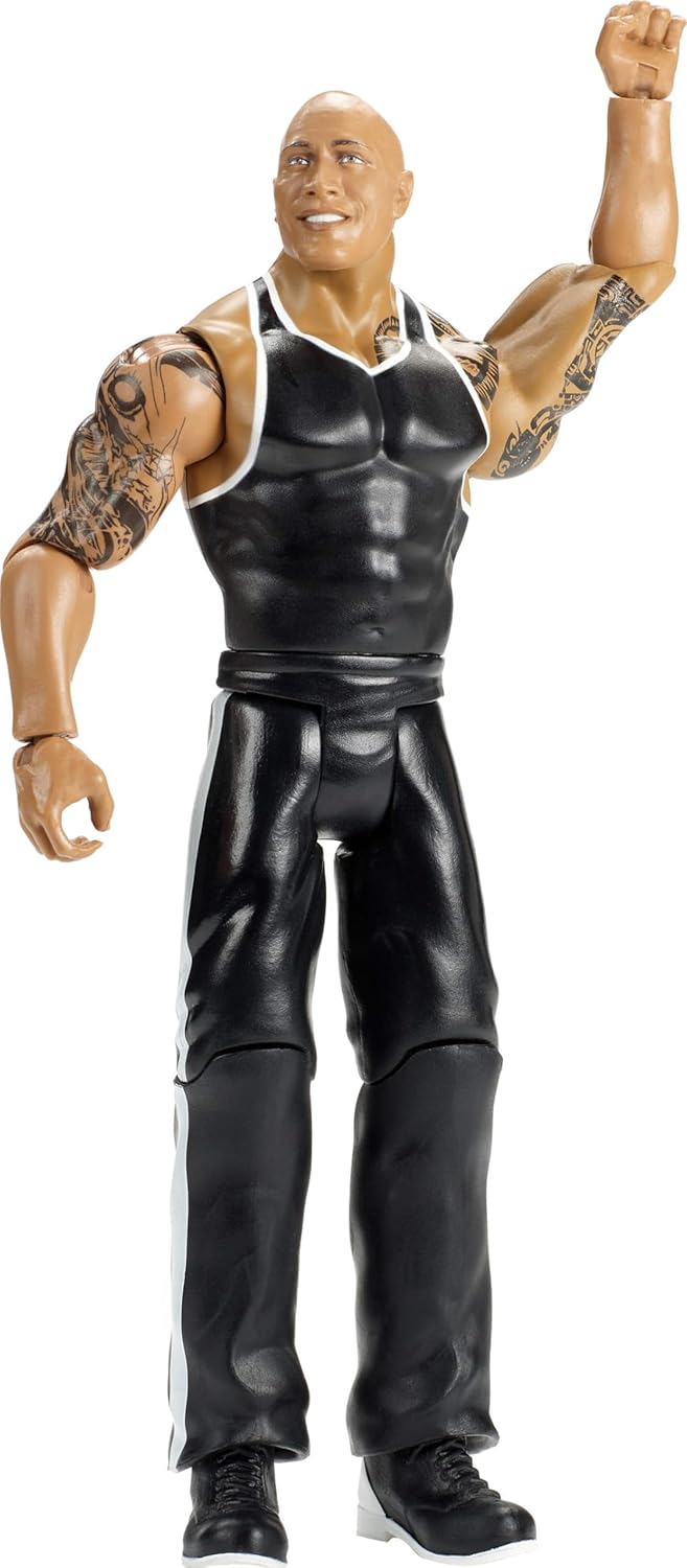 Mattel WWE Top Picks Actionfigur, 15,2 cm grosses Sammlerstück The Rock mit 14 Gelenkpunkten & leben