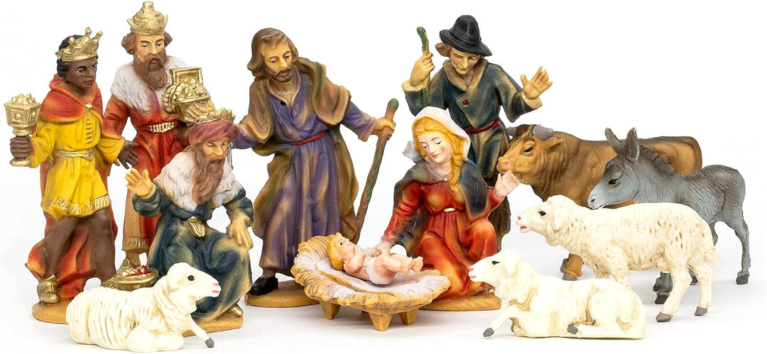 Marolin Krippenfiguren Set 12 Figuren, zu 9cm Fig. (Kunststoff)