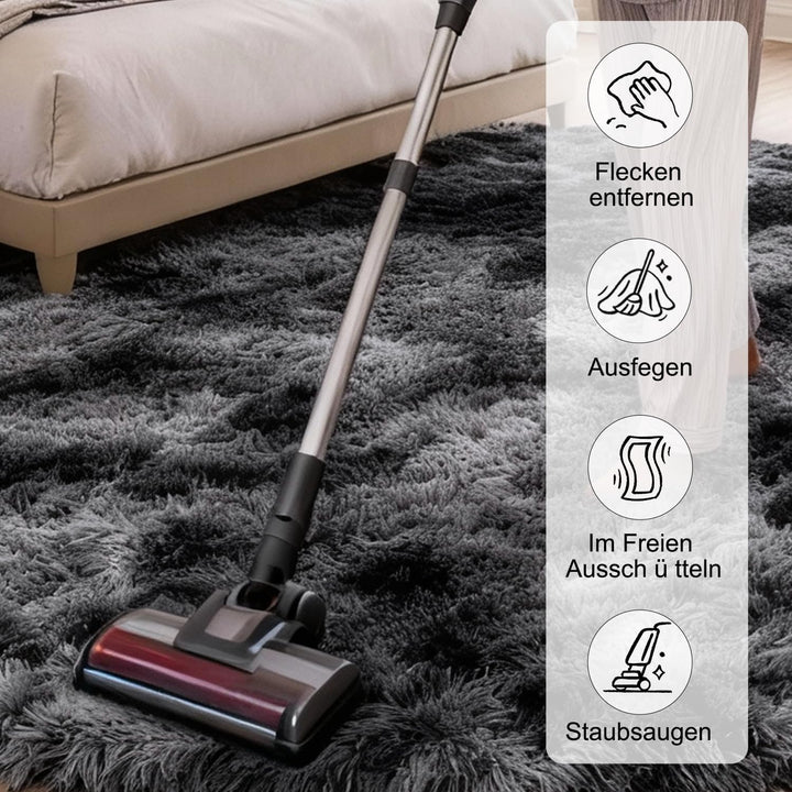 VOFUSHON Teppich Rund Hochflor Teppich Wohnzimmer Teppich Langflor Teppiche für Wohnzimmer flauschig