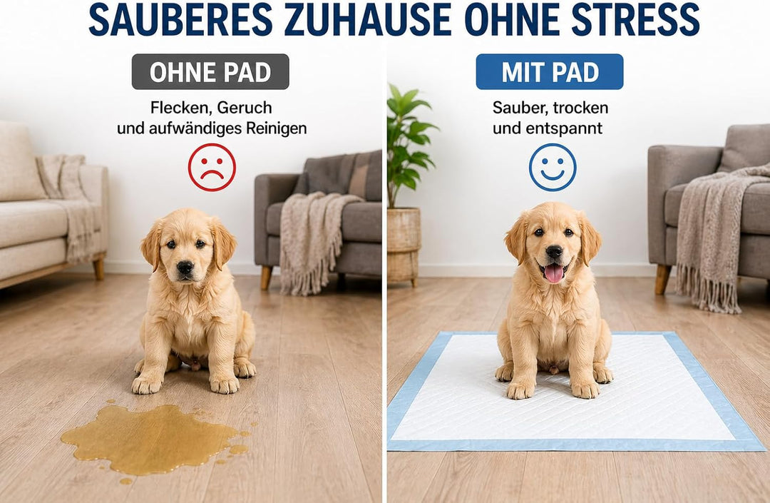 Girox Hunde Trainingsunterlagen 60x60 cm 100 Stück – Hygienische Einweg-Unterlagen für Welpen und Hu