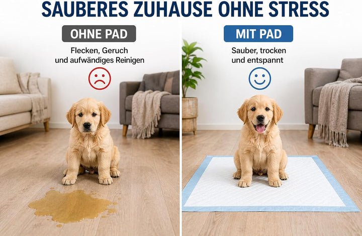 Girox Hunde Trainingsunterlagen 60x60 cm 100 Stück – Hygienische Einweg-Unterlagen für Welpen und Hu
