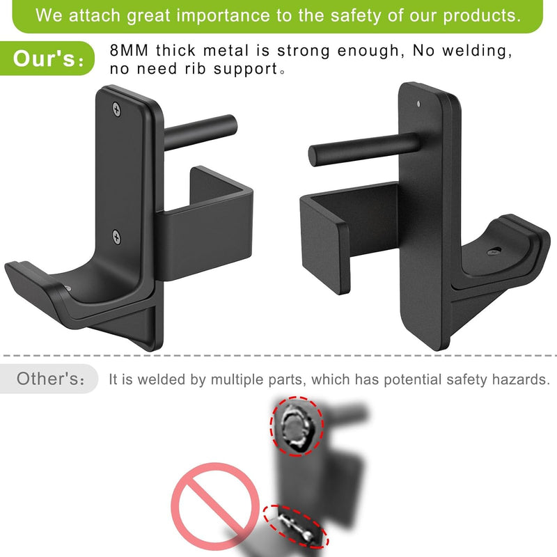 Kipika J-Haken für Power Rack – Unterseite verstärkte Stahlhaken mit Gummiauflage – 2 Stück 1/2 Hole