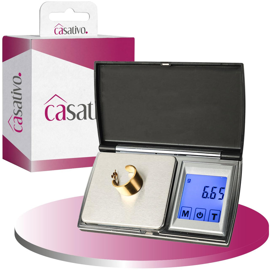 Digitale Feinwaage (500g/0.01g) mit Touch-Display – Präzise Taschenwaage mit 7 Einheiten für Schmuck