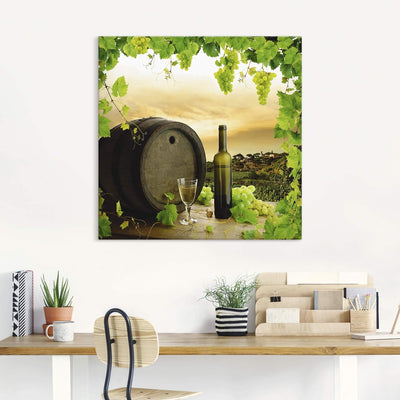 ARTland Leinwandbilder Wandbild Bild auf Leinwand 40x40 cm Quadratisch Landschaft Natur Wein Obst Tr