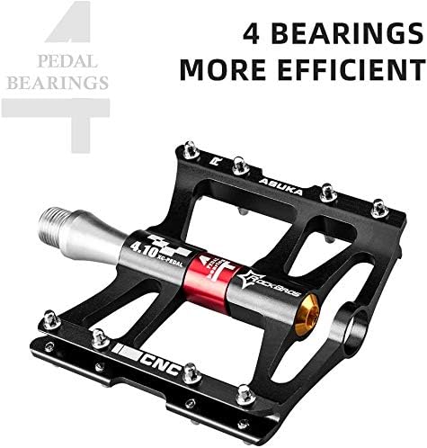 ROCKBROS Fahrrad Pedale 9/16" MTB BMX Rennrad 4 Sealed Bearings CNC Eloxiert Mit Abgedichtete Lager