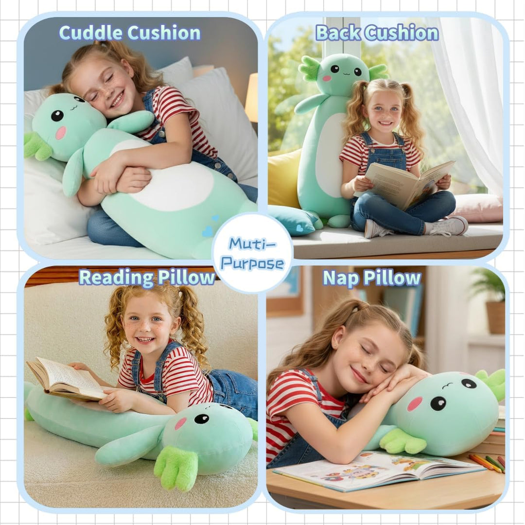 Kekeso Langes Axolotl Plüschtier,Kawaii Axolotl Kuscheltier Stofftier Rosa Axolotl Plüsch-Kissen, fü