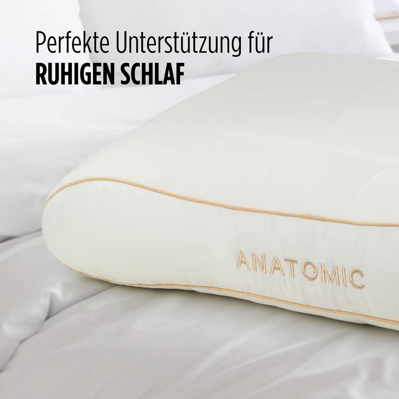 Vitapur Ergonomisches Nackenkissen & Kopfkissen für Breite Schultern - Premium Bambus Anatomisches K