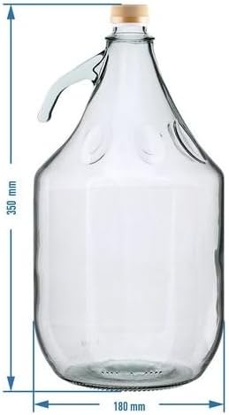 made in home 5L Glasballon Gärbehelter Gärballon Weinballon Glasflasche Flasche Korb/Schraubverschlu