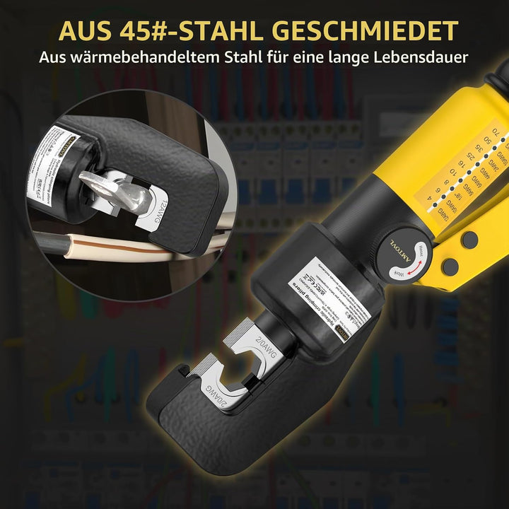 AMTOVL 8T Hydraulische Crimpzange Hydraulisch Presszange Hydraulische Kabelschuh Crimpzange 12AWG bi