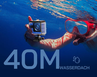WOLFANG GA300 Action Cam 4K 60FPS Unterwasserkamera WiFi 40M wasserdichte 2.0 EIS Bildstabilisator T