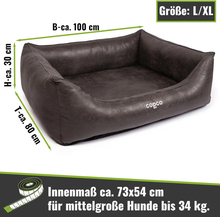 CopcoPet – orthopädisches Hundebett Emma in Wildlederoptik – Hundekörbchen mit abnehmbarem, waschbar