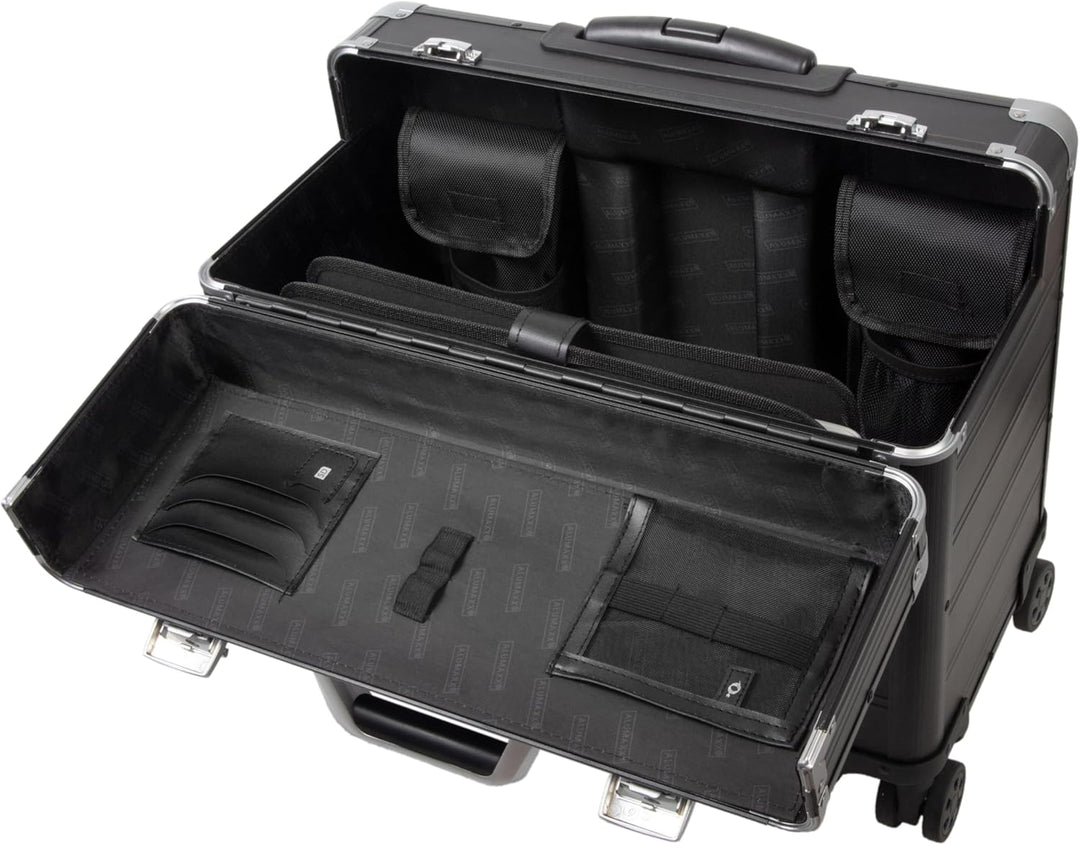 ALUMAXX 45169 Pilotenkoffer PANDORA, Trolley Aluminium, Piloten Rollkoffer Alu, Businesstrolley, Akt