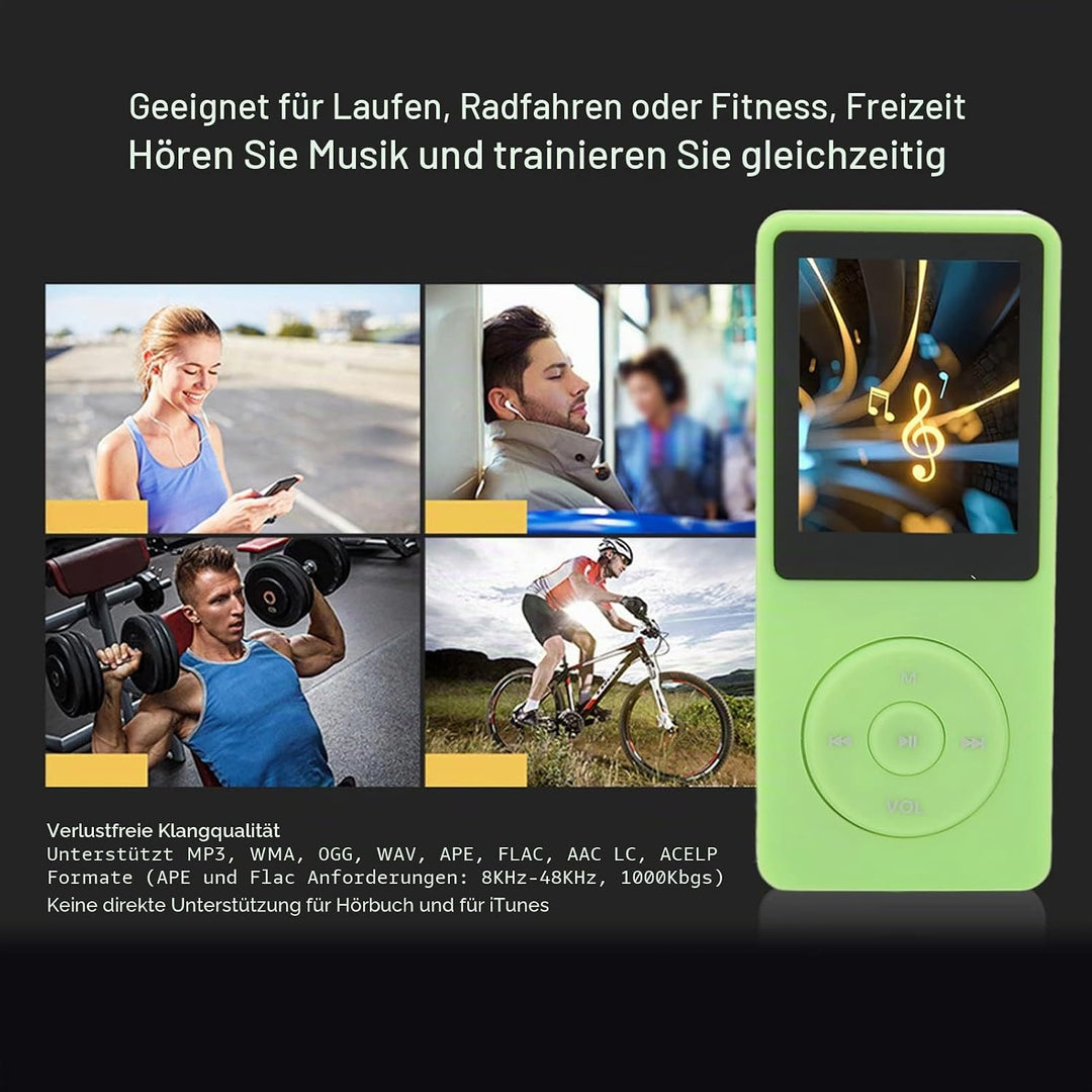 ASHATA 8 GB MP3 MP4-Player, 1,8-Zoll-Bildschirm, 8 GB Speicher, 64 GB erweiterbar, 30 Stunden Wieder