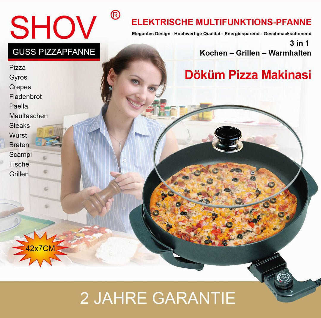 Shov MULTIPFANNE PIZZAPFANNE ELEKTRO GUSS PFANNE DÖKÜM