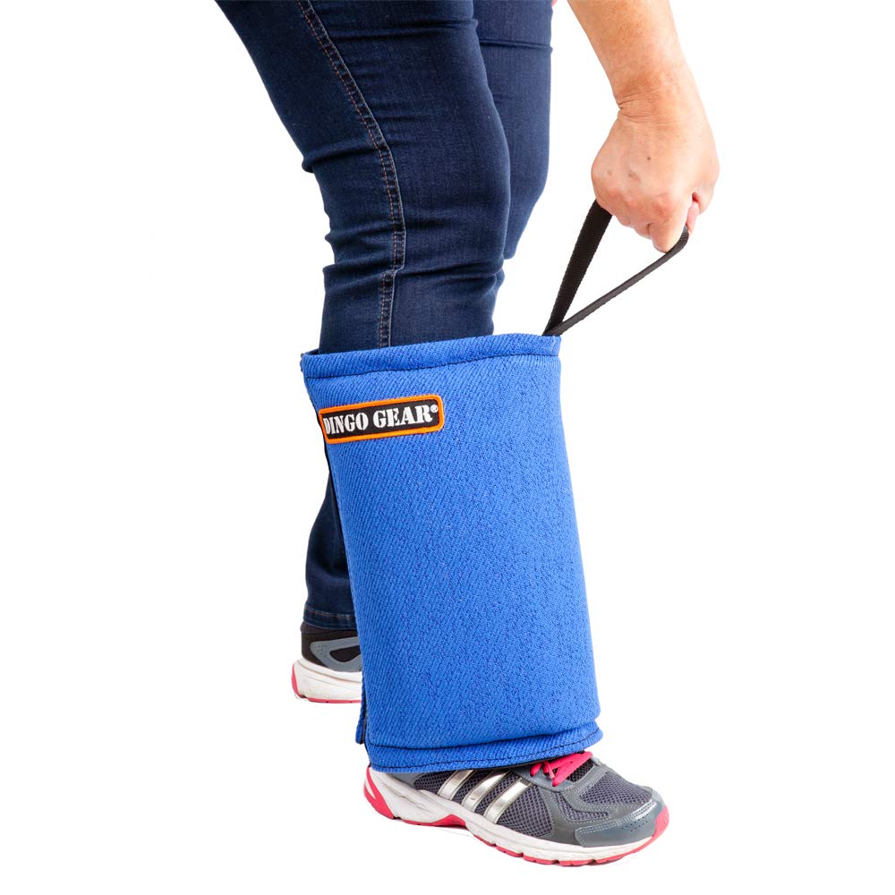 Dingo Gear Beinschutzmanschette Kurz Soft,Weich aus Nylcot für das Biss-Training Handgefertigt Blau