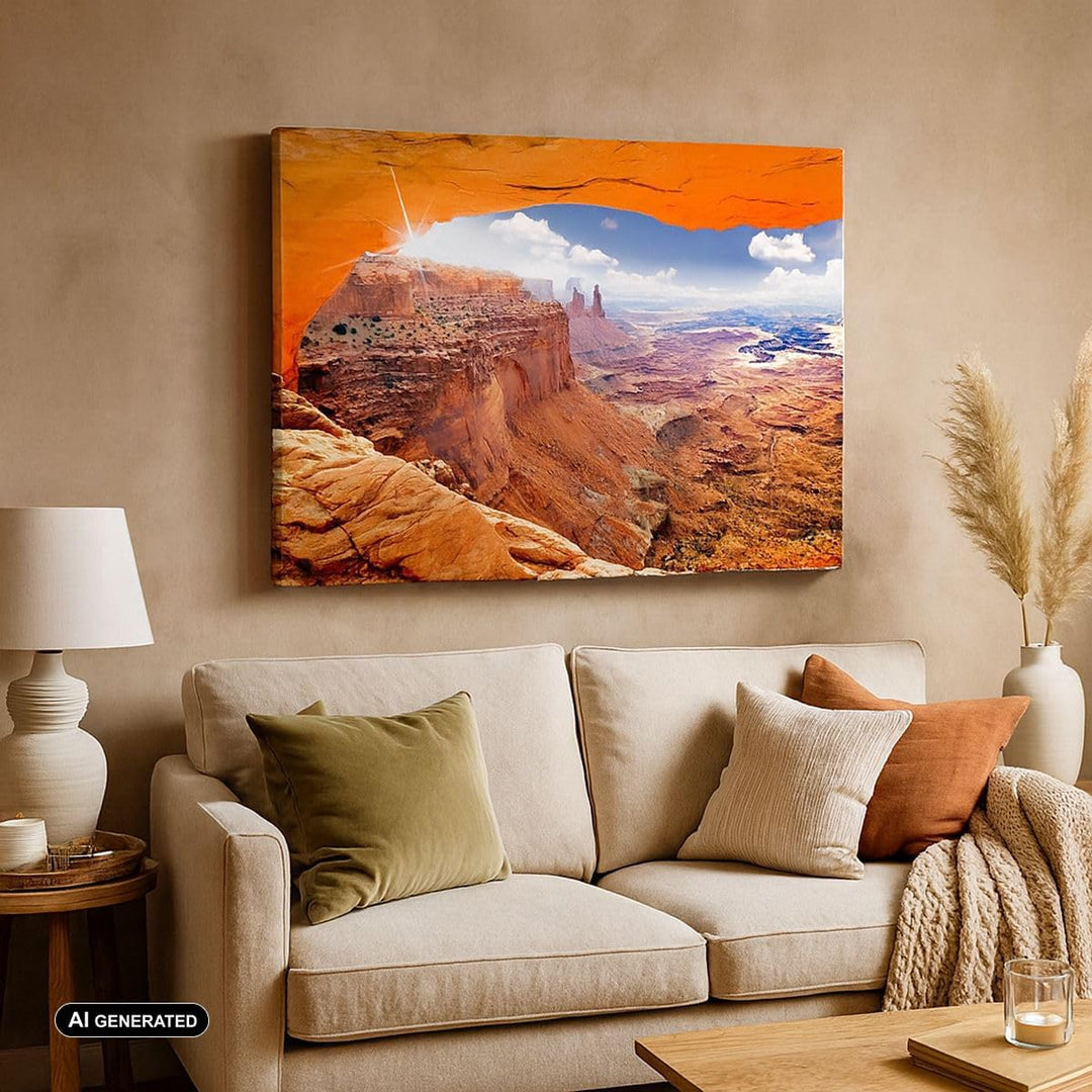 Bilder auf Leinwand 100x70cm Leinwandbild Amerika arizona schlucht geologie Gross Wanddeko Bild Schl