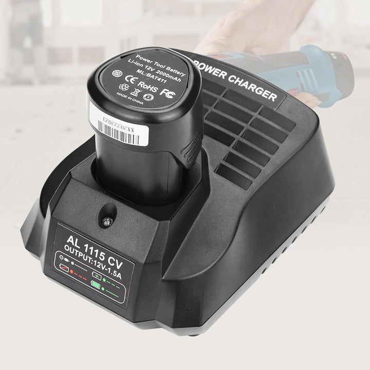 Ersatzladegerät für Bosch Ladegerät 12V AL1115CV Kompatibel mit Bosch 10.8V-12V BAT411 BAT412 BAT413