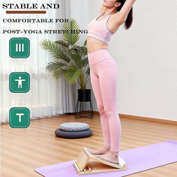 Wadendehner Holz Schrägbrett 4 Neigungswinkel Verstellbar Slant Board für Dehnen Stretching Balance