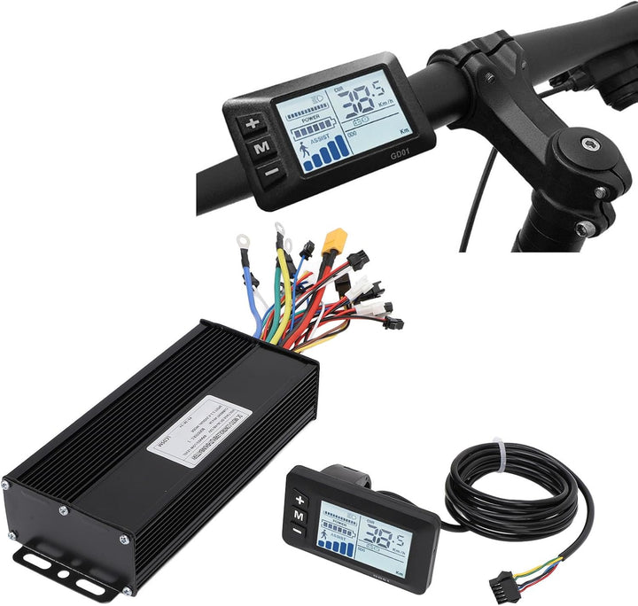 BuyWeek Elektrofahrrad Brushless Motor Controller Kit, 36V 48V 52V 1500W 2000W 40A 3 Modus Sinuswell