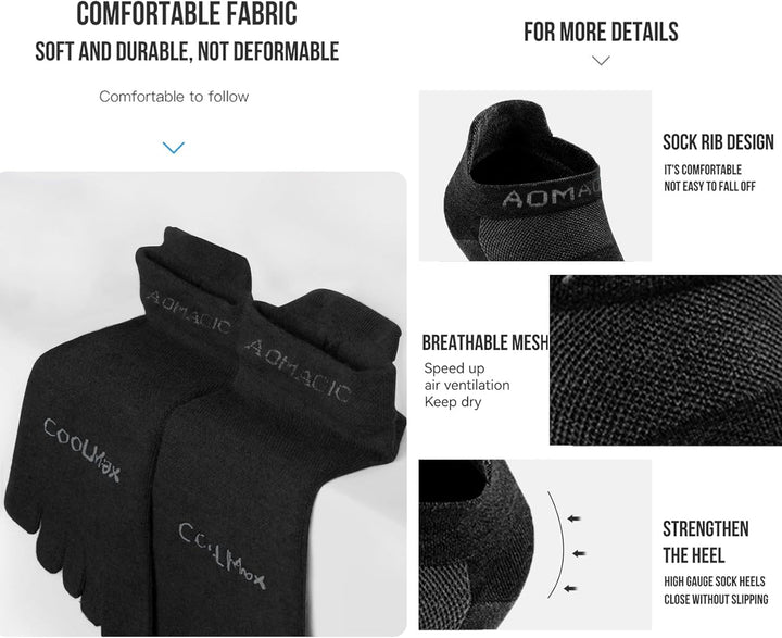 OrrinSports Zehensocken für Frauen Männer Coolmax Laufsocken 5 Fingersocken athletische Zehensocken