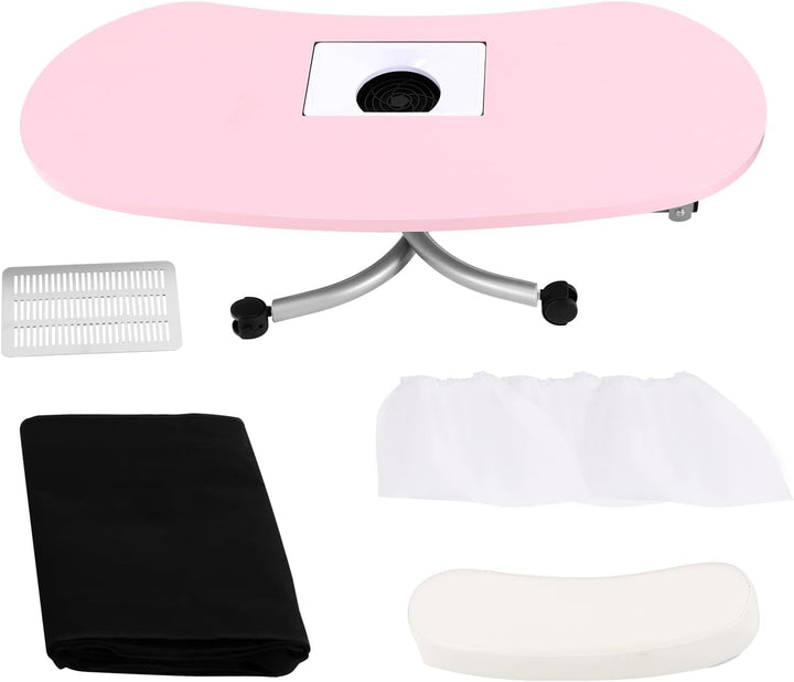 Maniküretisch, klappbar, 90x40cm, 30kg, mit Absaugung, Rosa | MDF,Eisenrohr,geschweisst,5.5W Absaugu