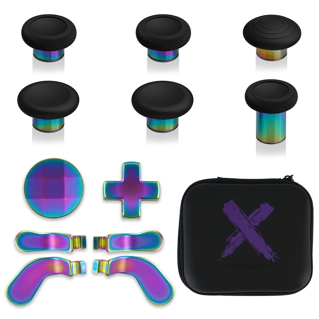 eXtremeRate 13 in 1 Metall Tasten Set für Xbox Elite Series 2 Controller, Megnetic Thumbsticks/D-Pad