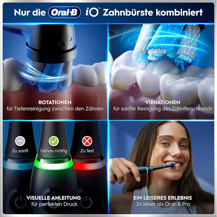 Oral-B iO Series 6 Elektrische Zahnbürste/Electric Toothbrush, Doppelpack & 3 Aufsteckbürsten, 5 Put