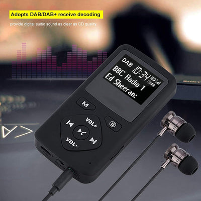 Vikye Tragbares Radio, DAB/DAB+ Pocket Digital Radio Receiver FM Radio mit LCD Display Taschenradio