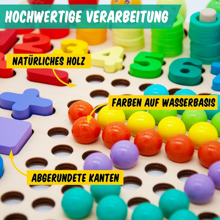 Faerly® Montessori Spielzeug 5-in-1 Angelspiel Holzpuzzle - Pädagogisches Lernspielzeug für Kinder a