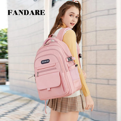 FANDARE Beiläufig Rucksack Schulrucksack Schultasche Junge Mädchen Schulranzen Daypacks mit 15.6 Zol