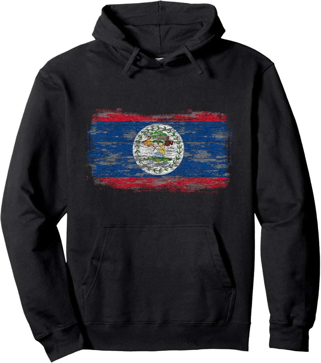 Rustikale Nationalflagge von Belize Pullover Hoodie