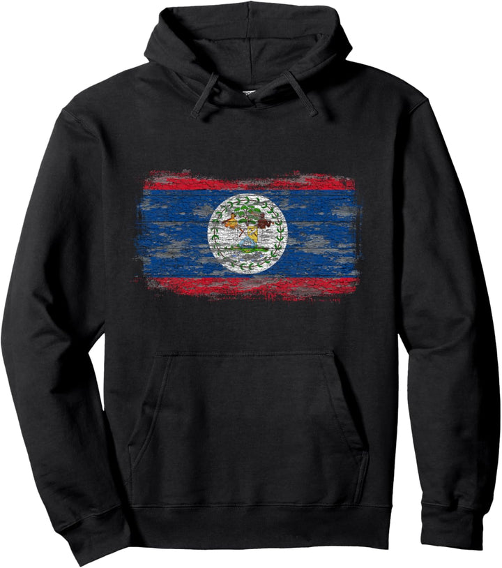 Rustikale Nationalflagge von Belize Pullover Hoodie