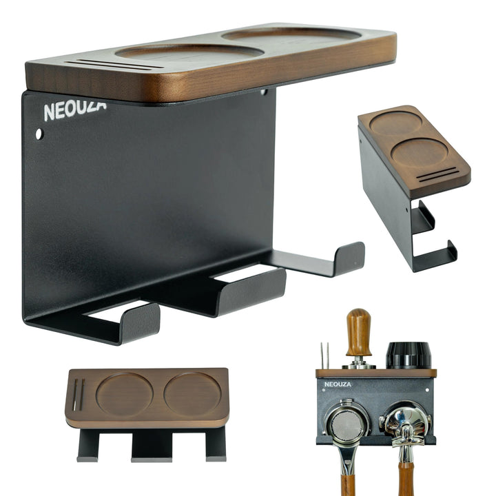 NEOUZA Espressozubehör-Halter, wandmontierter Organizer für Kaffeestampfer, Verteiler, Siebträger, P