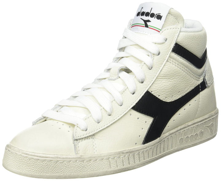Diadora Unisex Game L High Waxed Hohe Sneaker 41 EU Weiss Schwarz, 41 EU Weiss Schwarz