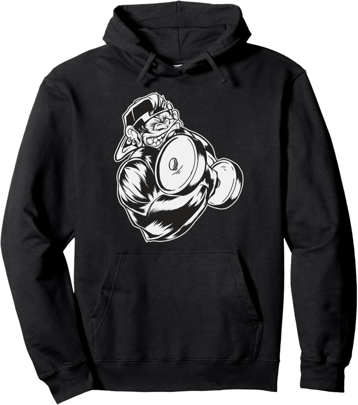 Gorilla Bizeps Curl Gewichtheben Powerlifting Fitness Gym Pullover Hoodie