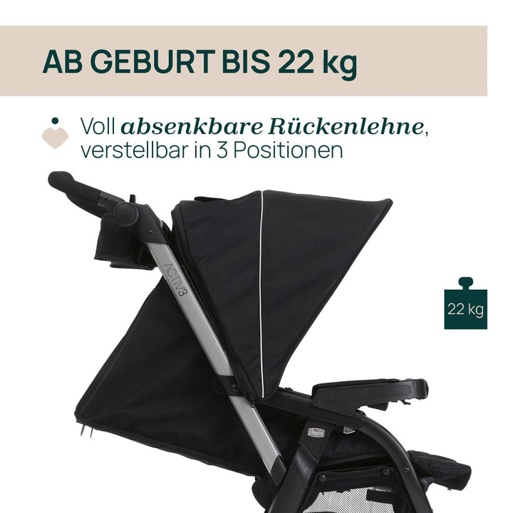 Chicco Activ3 Kinderwagen mit 3 Rädern, funktional und leicht zu steuern auf allen Untergründen, bre