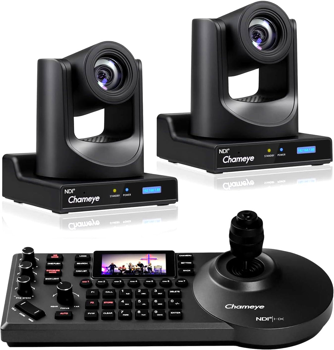 Chameye NDI PTZ Camera 30x Bundle 3G-SDI HDMI USB 3.0 IP PoE AI Auto Tracking Kits + IP PTZ Controll