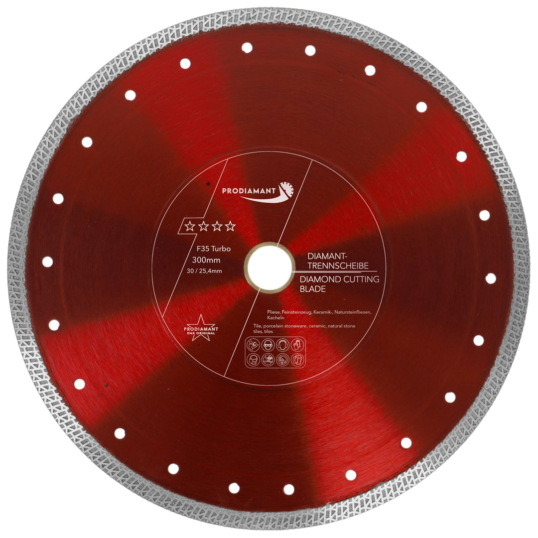 PRODIAMANT Premium Diamanttrennscheibe Fliese Feinsteinzeug 300 mm x 30 mit Ring 25,4 mm 300mm Flies