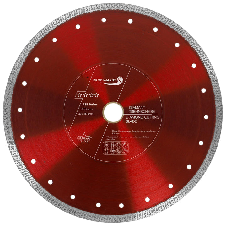 PRODIAMANT Premium Diamanttrennscheibe Fliese Feinsteinzeug 300 mm x 30 mit Ring 25,4 mm 300mm Flies