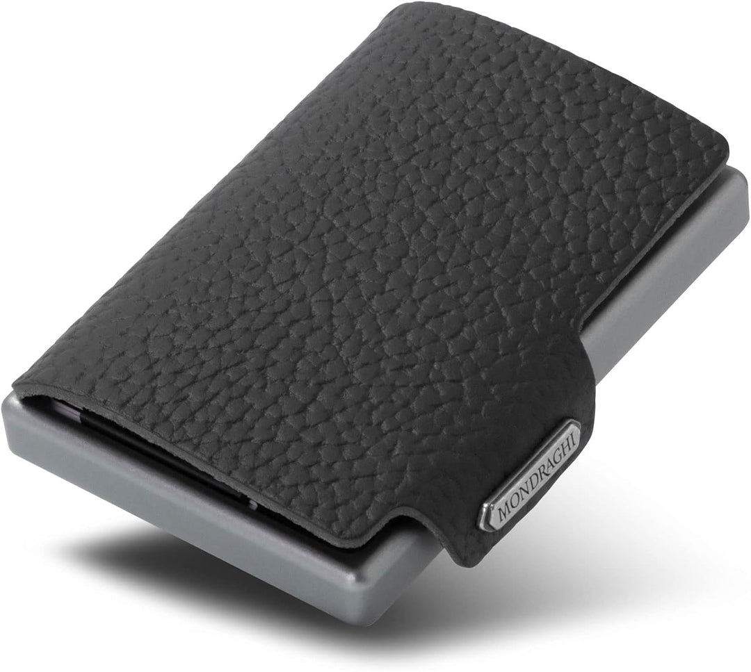 Mondraghi® Mini-Wallet. Ultraleichte Geldbörse mit Narbenleder. Kleiner Geldbeutel mit RFID-Schutz-C