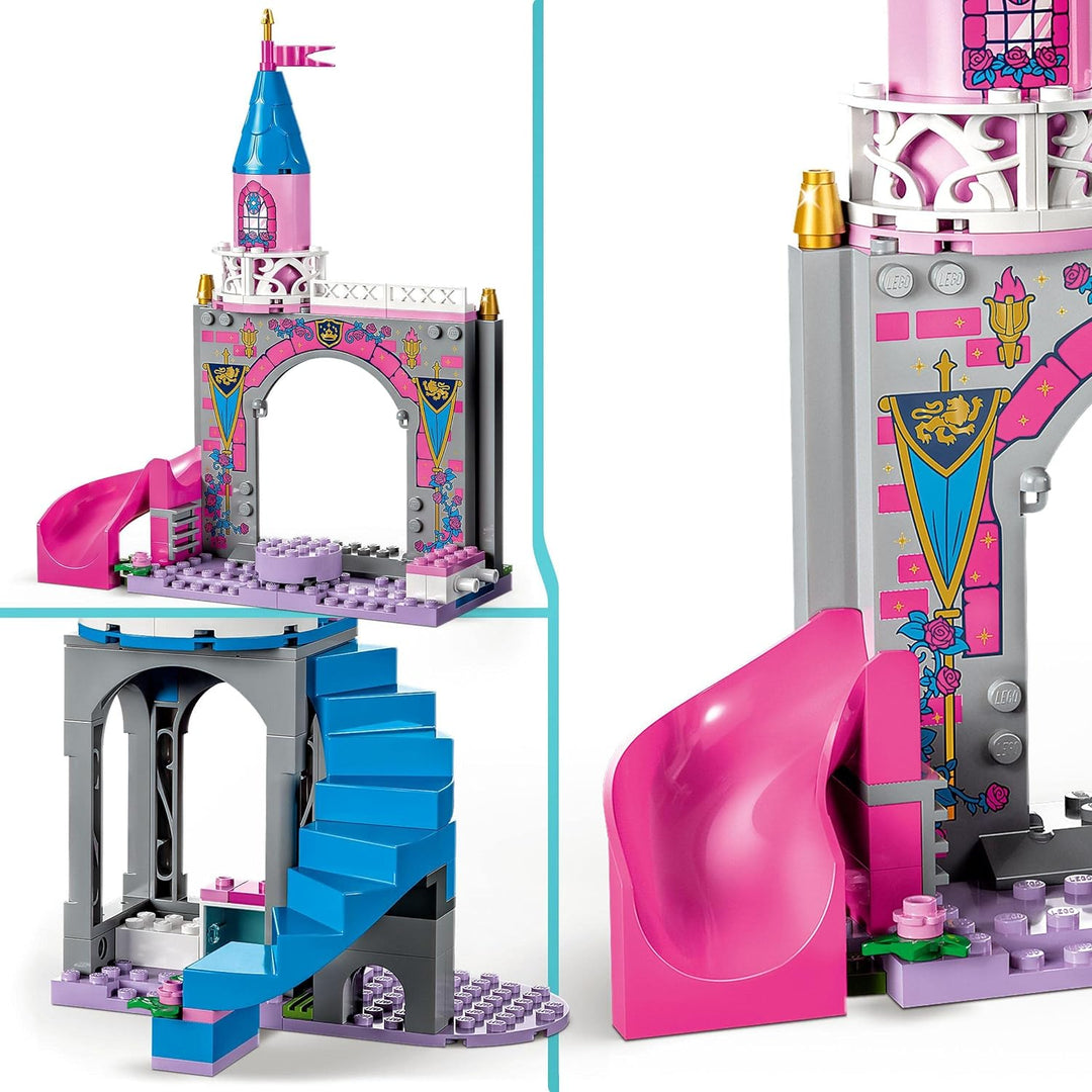 LEGO 43211 Disney Princess Auroras Schloss Spielzeug zum Bauen mit Dornröschen, Prinz Philip & Malef