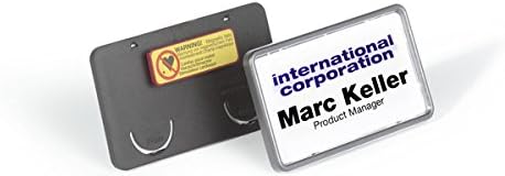Durable Namensschild Clip-Card (mit Magnet, 40 x 75 mm) Packung à 25 Stück, schwarz, 812901 schwarz