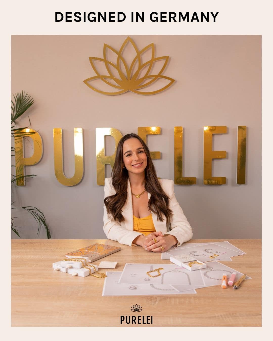 PURELEI® Buchstabe Coin Kette (Gold, Silber), Damen Halskette Initiale aus langlebigem Edelstahl mit