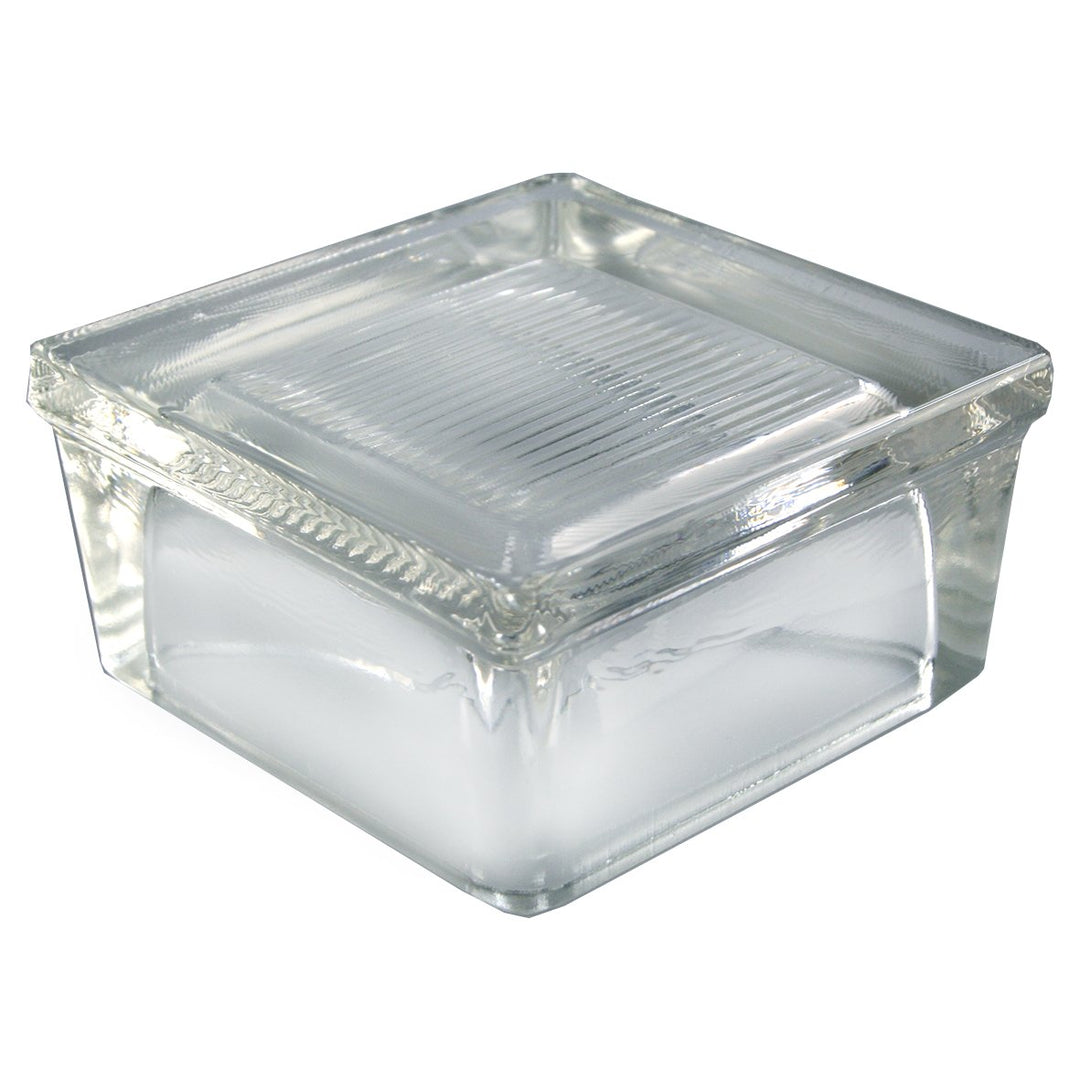 10 Stück Glasbaustein/Glasstein Betonglas Vollsicht Geriffelt Weiss (Klar/Transparent) 12x12x6cm