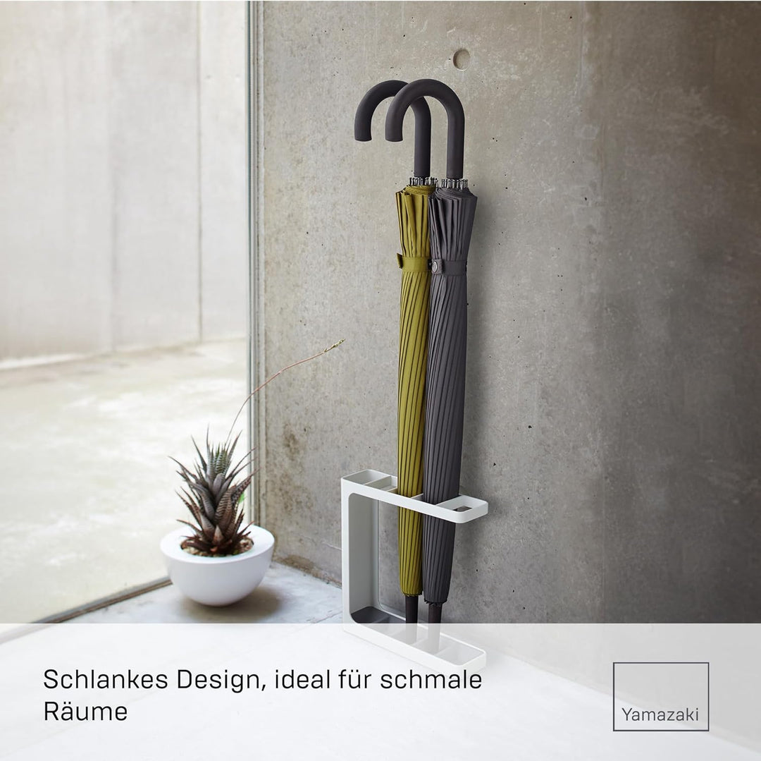 YAMAZAKII 7930 Umbrella Stand Schirmständer, Stahl, Weiss, OneSize, Weiss