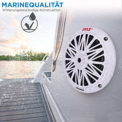 Pyle PLMR6KW Marine-Lautsprechersystem, wetterfest, Dual 2-Wege 16,5 cm (6,5 Zoll) Stereo-Sound-Laut