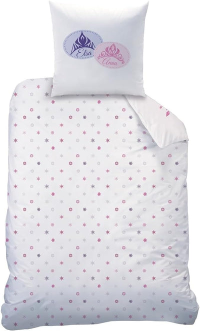 Disney CTI 43999 Bettwäsche Frozen/Ice Queen, Pink Mountain Linen 135 x 200 cm 80 x 80 cm