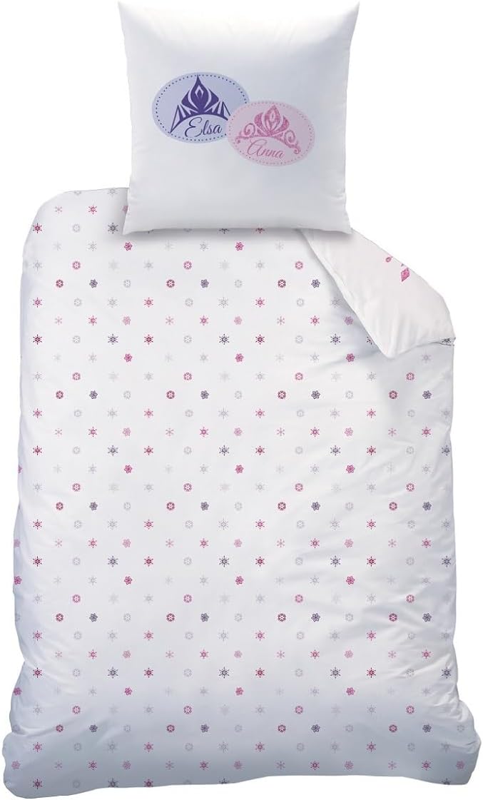 Disney CTI 43999 Bettwäsche Frozen/Ice Queen, Pink Mountain Linen 135 x 200 cm 80 x 80 cm