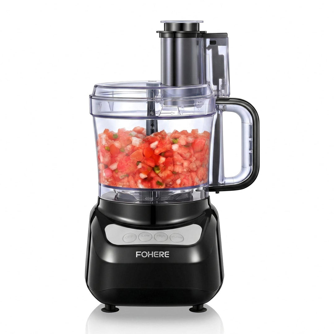 Food Processor 2.3L, Küchenmaschine, 2-in-1 Futterrutsche, 3 Geschwindigkeiten, All-in-One: Hacken,