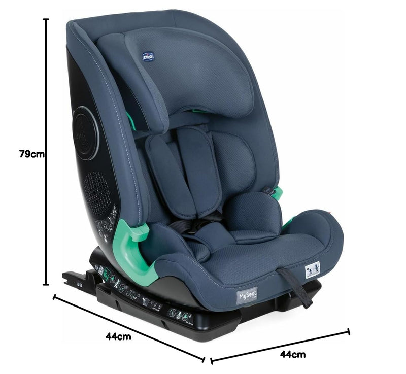 Chicco MySeat, Autositz, mit Isofix-System, Verwendung mit Integrierten Gurten und mit Autogurten, L